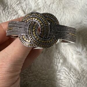 Art deco two toned silver gold bracelet